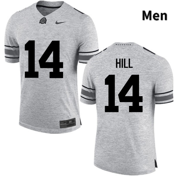 Ohio State Buckeyes KJ Hill Men's #14 Gray Game Stitched College Football Jersey